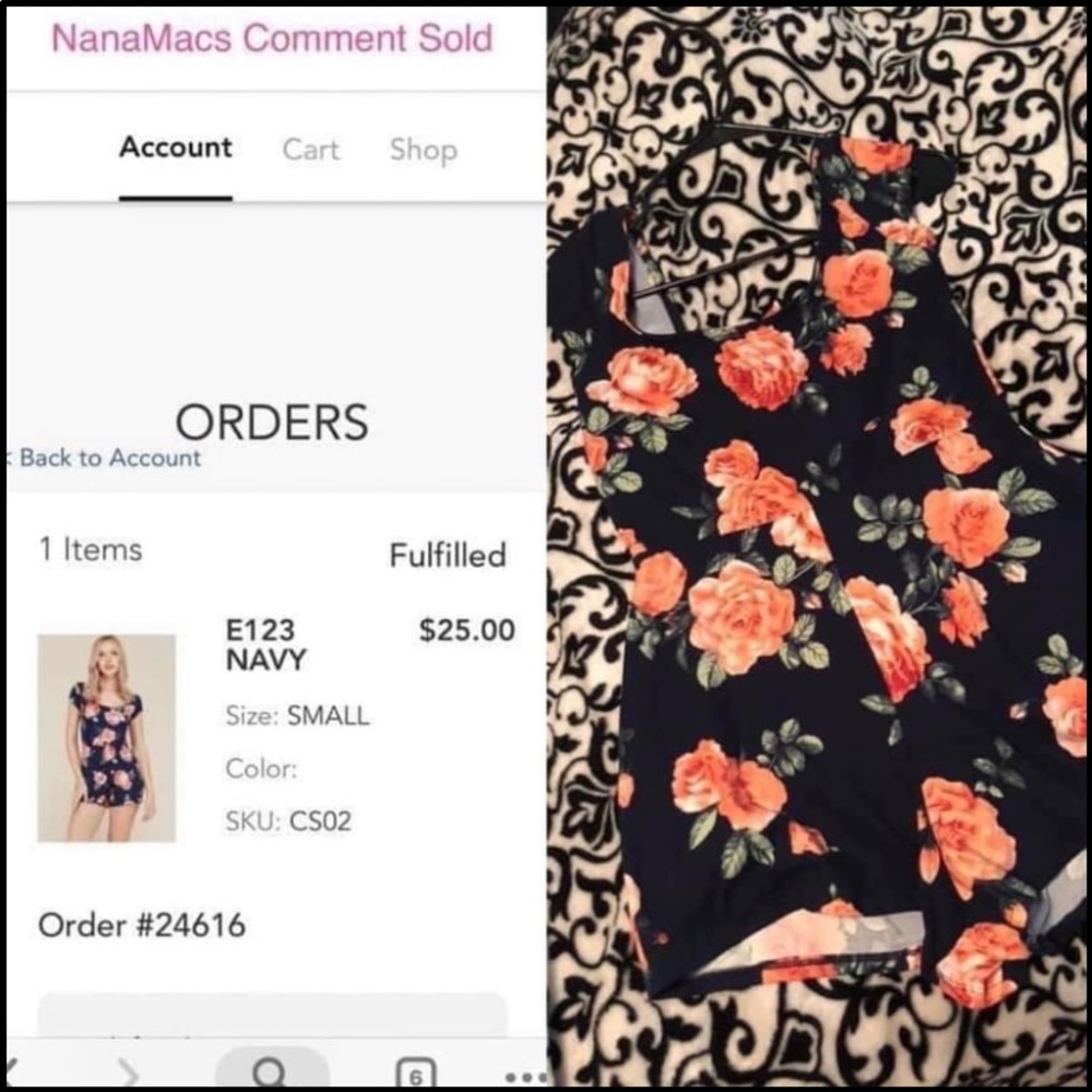 Navy Floral Romper
